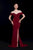 Jadore - J12076 Off-Shoulder Mermaid Dress with Slit In Red