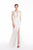 Jadore - J12078 Lace Embroidered Plunging V-Neck Dress In White