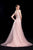 Jadore - J12079 Floral Appliqued V-Neck Evening Gown In Pink
