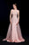 Jadore - J12079 Floral Appliqued V-Neck Evening Gown In Pink