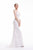 Jadore - J12082 Plunging V-Neck Open Back Mermaid Gown In White