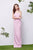 Jadore - J13051 Straight Across Dress with Choker In Pink