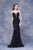 Jadore - J13057 Plunging Sweetheart Mermaid Gown with Overskirt In Black