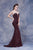 Jadore - J13057 Plunging Sweetheart Mermaid Gown with Overskirt In Red and Black