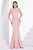 Jadore - J14013 Embellished Plunging V-neck Mikado A-line Dress In Pink