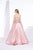 Jadore - J14024 Beaded Halter Evening Gown In Pink