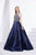 Jadore - J14024 Beaded Halter Evening Gown In Blue
