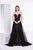 Jadore - J14026 Sequin Embellished Dress with Sheer Train In Black