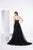 Jadore - J14026 Sequin Embellished Dress with Sheer Train In Black