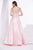 Jadore - J14034 Beaded Off-Shoulder A-Line Gown In Pink