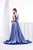 Jadore - J14040 Plunging V-Neck Pleated Evening Gown In Blue