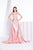 Jadore - J14040 Plunging V-Neck Pleated Evening Gown In Pink