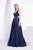 Jadore - J14043 Plunging V-Neck Cutout A-Line Gown In Blue