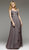 Jadore - J2038 Applique Ruched Chiffon A-line Dress In Gray