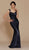 Jadore - J2067 Sequined V-neck Trumpet Dress In Blue