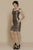 Jadore - J2068 Sequined V-neck Sheath Cocktail Dress In Brown