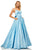 Sherri Hill - 52926 Long Surplice Sweetheart A Line Dress In Blue