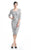 Jadore - J5069 Lace Knee Length Sheath Dress With Jacket In Silver