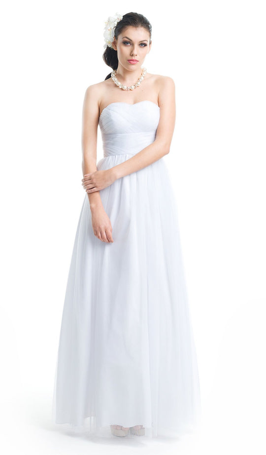 Jadore - J5081L Strapless Sweetheart Tulle A-line Dress In White