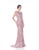 Jadore - J5085B Lace Bateau Trumpet Dress With Train In Pink