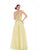 Jadore - J6028 Strapless Jeweled Ruche Bodice Ballgown In Yellow