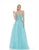 Jadore - J6028 Strapless Jeweled Ruche Bodice Ballgown In Blue