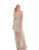 Jadore - J6050 Beaded Illusion Overskirt High Slit Gown In Neutral