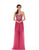 Jadore - J6050 Beaded Illusion Overskirt High Slit Gown In Pink