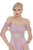 Jadore - J6068 Draped Jeweled Empire Waist Long Dress In Pink