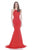 Jadore - J7036 Halter Neck Long Mermaid Gown In Red
