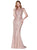 Cinderella Divine - J768 Sequined Cap Sleeve Trumpet Dress In Pink and Gold