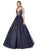 Cinderella Divine - J770 Beaded V-neck Ballgown In Blue
