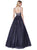 Cinderella Divine - J770 Beaded V-neck Ballgown In Blue