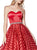 Cinderella Divine - J774 Embellished Strapless Striped Ballgown In Red