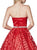 Cinderella Divine - J774 Embellished Strapless Striped Ballgown In Red
