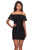 La Femme - 28147 Ruffled Off-Shoulder Cocktail Dress In Black