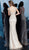 Jovani - 62720 Beaded Cap Sleeve V-neck Trumpet Dress In Neutral