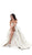 Tarik Ediz - 50404 V-neck Jacquard Pleated Ballgown In White