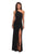 La Femme - 28135 Asymmetric Long Dress In Black