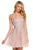 Sherri Hill - 53099 Beaded Lace Short Tulle A-line Dress In Pink