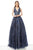 Jovani - 2020 Beaded Deep V-neck Ballgown In Blue
