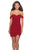 La Femme - 28193 Off-Shoulder Jersey Sheath Dress In Red