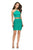 La Femme - 26630 Two Piece Halter Style Short Satin Party Dress in Green