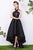 Jadore - J13082 High Halter Empire A-Line High Low Dress In Black