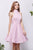 Jadore - J13083 High Halter Bow A-Line Cocktail Dress In Pink
