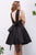 Jadore - J13083 High Halter Bow A-Line Cocktail Dress In Black