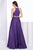 Jadore - J14039 Embellished Plunging V-neck Mikado A-line Dress In Purple