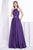 Jadore - J14039 Embellished Plunging V-neck Mikado A-line Dress In Purple