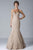 Janique - Elegant Beaded Sweetheart Floral Lace Mermaid Gown And Cape JQ3329 in Neutral