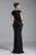 Janique - Cap Sleeves High Neck Long Sequined Gown With A Pelpum Waist JQ3418